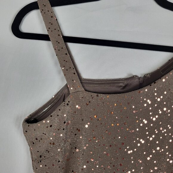 R&M Richards Sequined Jumpsuit Women's 10 Beige Wide Leg One Shoulder Formal NWT - Picture 6 of 11